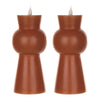 LED Wax And Plastic Candle Set 8.5 Inch Height For Dining Or Living Areas Orange By Melrose