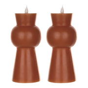 LED Wax And Plastic Candle Set 8.5 Inch Height For Dining Or Living Areas Orange By Melrose