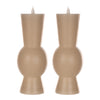 LED Wax And Plastic Candle Set Of 2 10.25 Inch Height For Bedroom Or Entryway Grey By Melrose