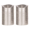 LED Wax And Plastic Candle Set Of 2 5.25 Inch Height For Bedroom Or Entryway Silver By Melrose