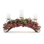 Pine Berry Holiday Centerpiece With Eucalyptus Sprigs 11 Inch Height For Festive Tables By Melrose