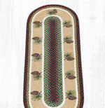 Earth Rugs OP-81 Pinecone Runner – Oval 2x6 Jute Rug for Cabin Decor