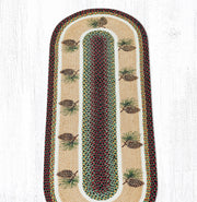Earth Rugs OP-81 Pinecone Runner – Oval 2x6 Jute Rug for Cabin Decor