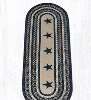 Country Farmhouse Rug – Earth Rugs Black Star Braided Jute Runner