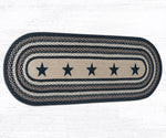 Rustic Oval Hallway Rug – Black Star Design by Earth Rugs OP-313