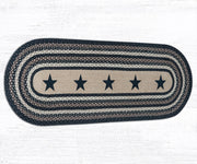Rustic Oval Hallway Rug – Black Star Design by Earth Rugs OP-313
