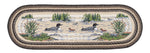 Earth Rugs Oval Patch Runner – Loons Design, 2'x6', Hand-Stenciled Braided Jute Rustic Hallway Rug