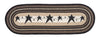 Primitive Star Jute Runner – Earth Rugs 2'x6' Oval Braided Rug with Black Star Design