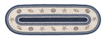 Earth Rugs Oval Patch Runner – 2'x6' Coastal Shell Design, Hand-Stenciled Braided Jute Beach Rug