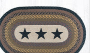 Rustic Farmhouse Braided Rug – Earth Rugs OP-99 Black Star Patch