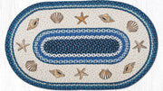 nautical seashell oval patch jute rug