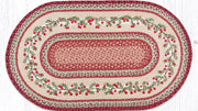 country kitchen oval rug with cranberry patch pattern