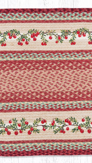 rustic farmhouse cranberry oval patch braided rug 27x45