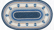 rustic nautical anchor oval patch rug 27x45