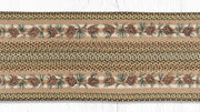 Handcrafted Lodge Style Oval Patch Rug 2x8 with Pinecone Design