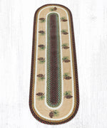 Earth Rugs Pinecone Oval Patch Runner Tread 2’x8’ – Rustic Lodge Jute Hallway Accent