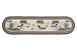 Earth Rugs Oval Patch Runner – 2'x8' Hand-Stenciled Loon Design, Braided Jute Rustic Cabin Hallway Rug