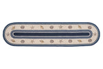 Earth Rugs Oval Patch Rug with Seashell Design, Coastal Theme, Jute, 2'x8' Runner