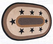 Rustic Wool Blend Rug – 3'x5' Americana Stars Oval by OP-99