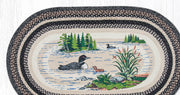 Nature Scene Oval Rug – Rustic 3x5 Loon Design in Braided Jute