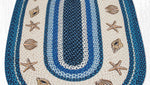 Coastal Shells Oval Patch Area Rug Natural Jute 3x5