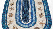 Coastal Shells Oval Patch Area Rug Natural Jute 3x5