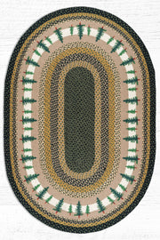 Woodland Lodge Oval Rug – 4’x6’ Tall Timbers Tree Design by Earth Rugs