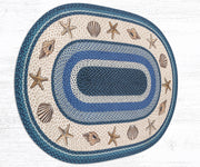 Earth Rugs 4x6 Beach House Rug – Oval Braided Jute with Shell Motif