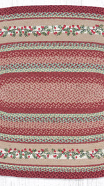 “Oval Holiday Rug Cranberries 4x6 Eco-Friendly Hand-Stenciled Jute”