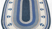 “Rustic Nautical Anchor Oval Patch Rug 4x6 Eco-Friendly Floor Accent”