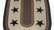 OP-99 Black Stars Oval Patch Braided Rug 5x8 Country Style