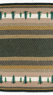 Rustic Tall Timbers Oval Area Rug 5x8 Cabin Living Room Carpet