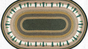 OP-116 Tall Timbers Oval Patch Rug 5ft x 8ft Country Style