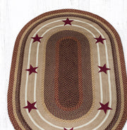 Large Oval Rug – Earth Rugs 5x8 Patch Tread with Patriotic Burgundy Stars