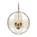 Modern Gold Metal Sphere Hanging Lamp 21 Inch Height For Living Room By Melrose