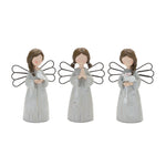 Melrose Floral Etched Angel Figurine (Set of 3)