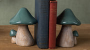 Tabletop Mushroom Figurine Set – Green Brown Resin – 6.25 Inch Height – By Melrose