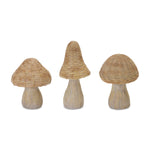 Melrose Wicker Mushroom Decor (Set of 3)