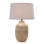 Ceramic Table Lamp With 24 Inch Height Linen Shade Modern Lighting By Melrose