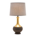 Table Lamp – Ceramic Gold Black Base – 22 Inch Height for Living Room or Bedroom Lighting by Melrose