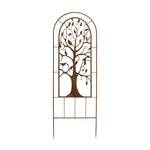 Set of 2 Red Iron Tree Screens 47.5"H Elegant Outdoor Indoor Divider With Bird Accents By Melrose