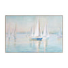 Framed Sailboat Wall Art – Plastic MDF Frame – 15.25 Inch Height – Blue White Nautical Decor – By Melrose