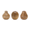 Set of 3 Natural Wood Vases 5"H Rustic Style Tabletop Display By Melrose