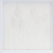 Modern White Wall Plaque Set of 1 – Floral Sculpture – 18.25 Inch Height – By Melrose