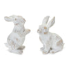 Melrose White Washed Rabbit Figurine (Set of 2)