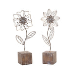 Melrose Metal Floral Decor (Set of 2)