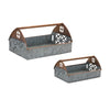 Rustic Galvanized Barn Caddy Tray Set – Farmhouse Style