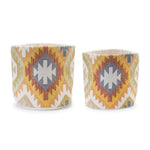 Southwestern Woven Cotton Basket Set – Geometric Decorative Storage Baskets (Set of 2) by Melrose