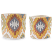 Rustic Geometric Cotton Baskets – Set of Two