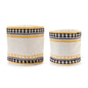 Striped Cream & Brown Cotton Storage Baskets – Decorative Woven Basket Set of 2 by Melrose